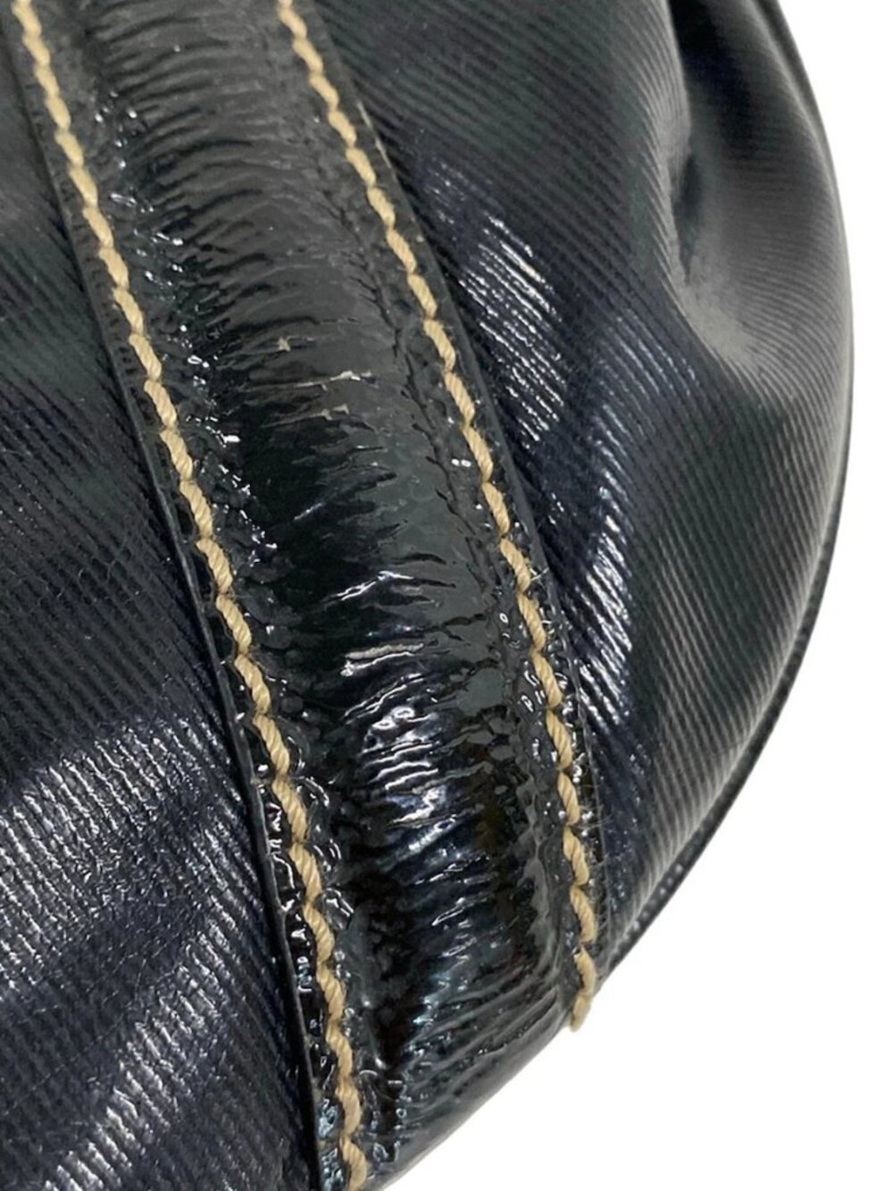 GUCCI Britt 162886 Black Coated Canvas Patent Leather Tote Bag - Picture 12 of 14